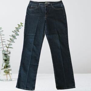 BandolinoBlu Mandie Women's Jeans Straight Leg Size 10 Dark Wash Blue Denim